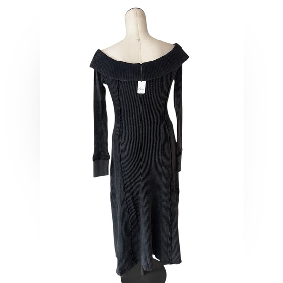 NWT FREE PEOPLE Monty Midi Dress / Washed Black Small Grunge 90s Witchy Monty - Picture 12 of 14